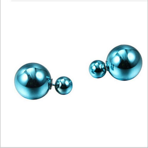 Jewelry - Blue Two Sided Double Sided Earrings